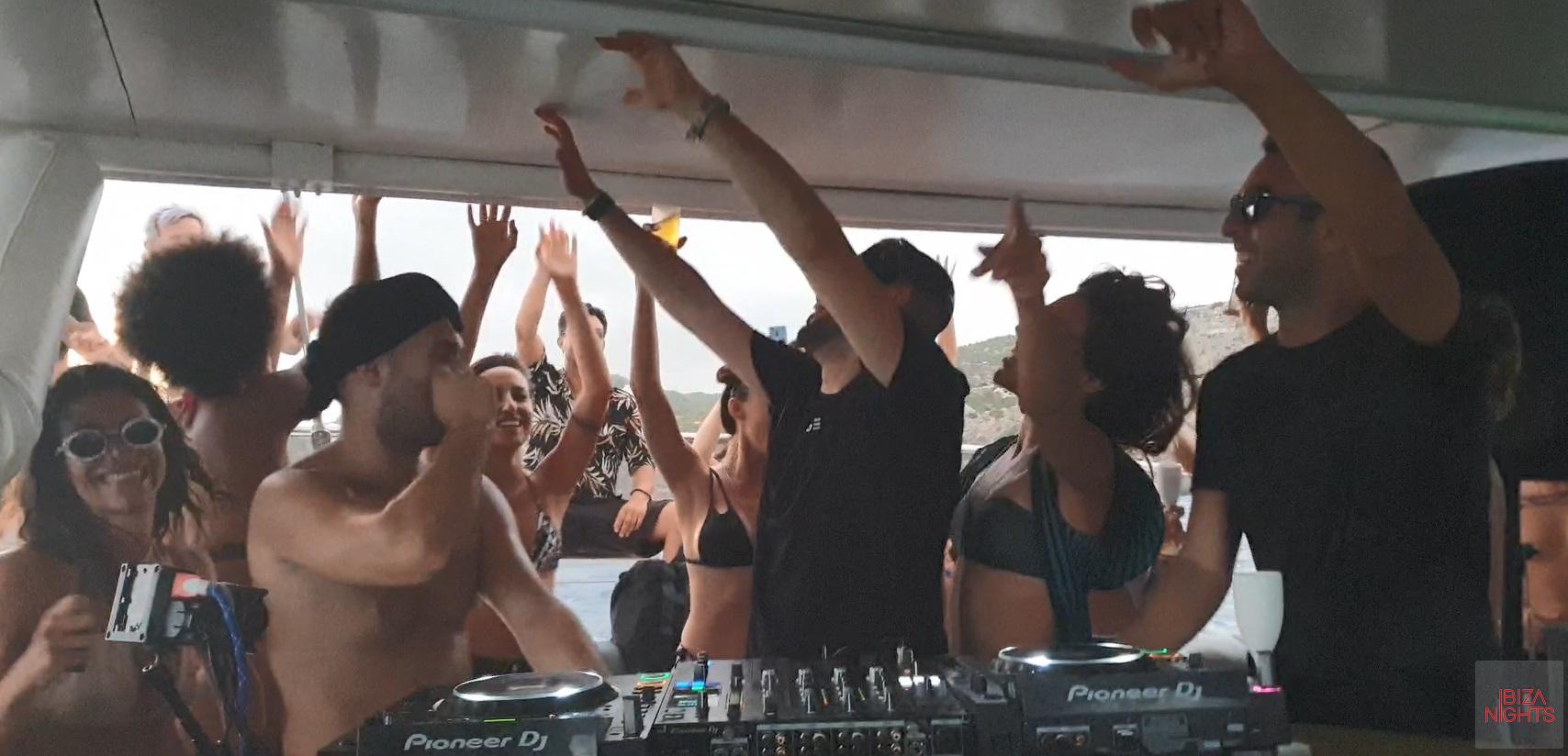 Hands up during one of the tracks of the Italian dj Marco Faraone.